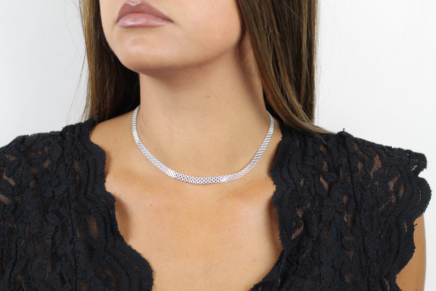 Elegance Redefined: Italian 14K Gold Plated Sterling Silver Fancy Corona Necklace (20 Inch, 14.05gm-14.7gm)