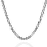 Timeless Chic: Italian 925 Sterling Silver Bismark Necklace - 20 Inch 10.5gm
