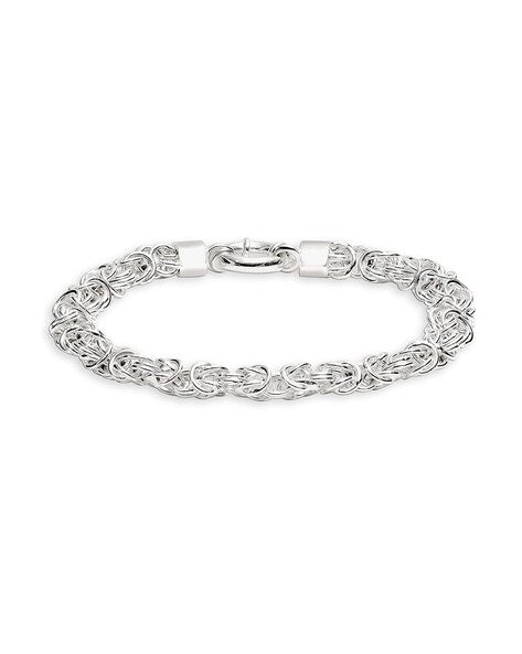 Italian 14K Gold Plated Sterling Silver Byzantine Link Bracelet 7.5 Inch (14-15gm)