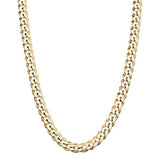 Italian 14K Yellow Gold Plated Solid Miami Cuban Chain Necklace in Sterling Silver (16.6gm-21gm)