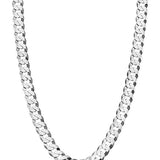 Italian Sterling Silver Solid Miami Cuban Chain Necklace (16.1gm-19gm)