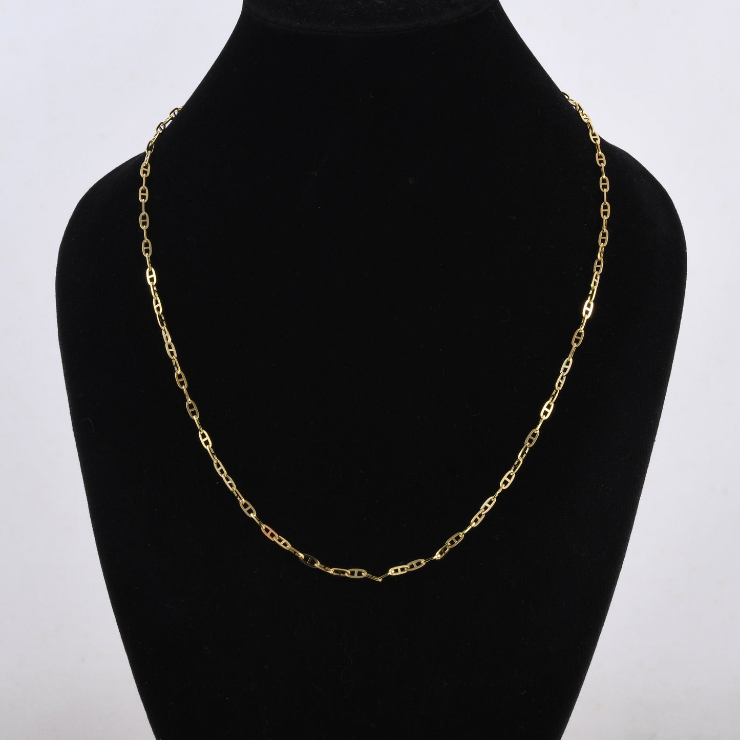 18k REAL Yellow Gold 20" 2.5 MM Paperclip Mariner Chain Necklace 4.8 gm