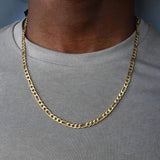 14k REAL Yellow Gold 24" 2mm Diamond Cut Figaro Chain Necklace 1.88gm