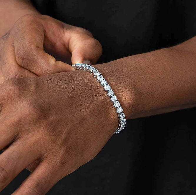 Nova Brilliance : D VVS1 Lab Created Moissanite Tennis Bracelet 4.50 Ct. In 925 Sterling Silver 7 Inch + 1.5 Inch