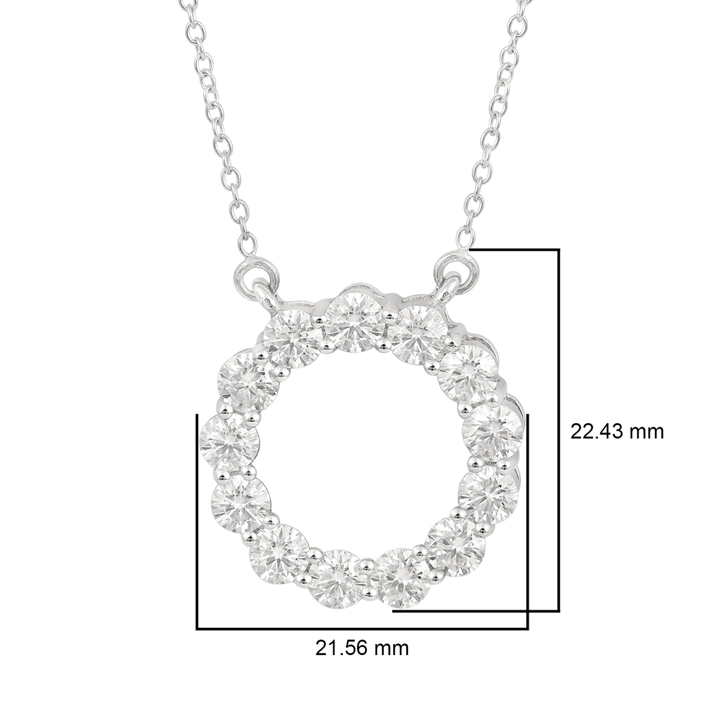 Colgante de moissanita círculo de la vida Nova Brilliance de 3,25 quilates D VVS1 creado en laboratorio en plata de ley 925
