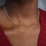 10k REAL Solid Yellow Gold 22'' 2.5mm Diamond Cut Rope Chain Necklace 3.4gm