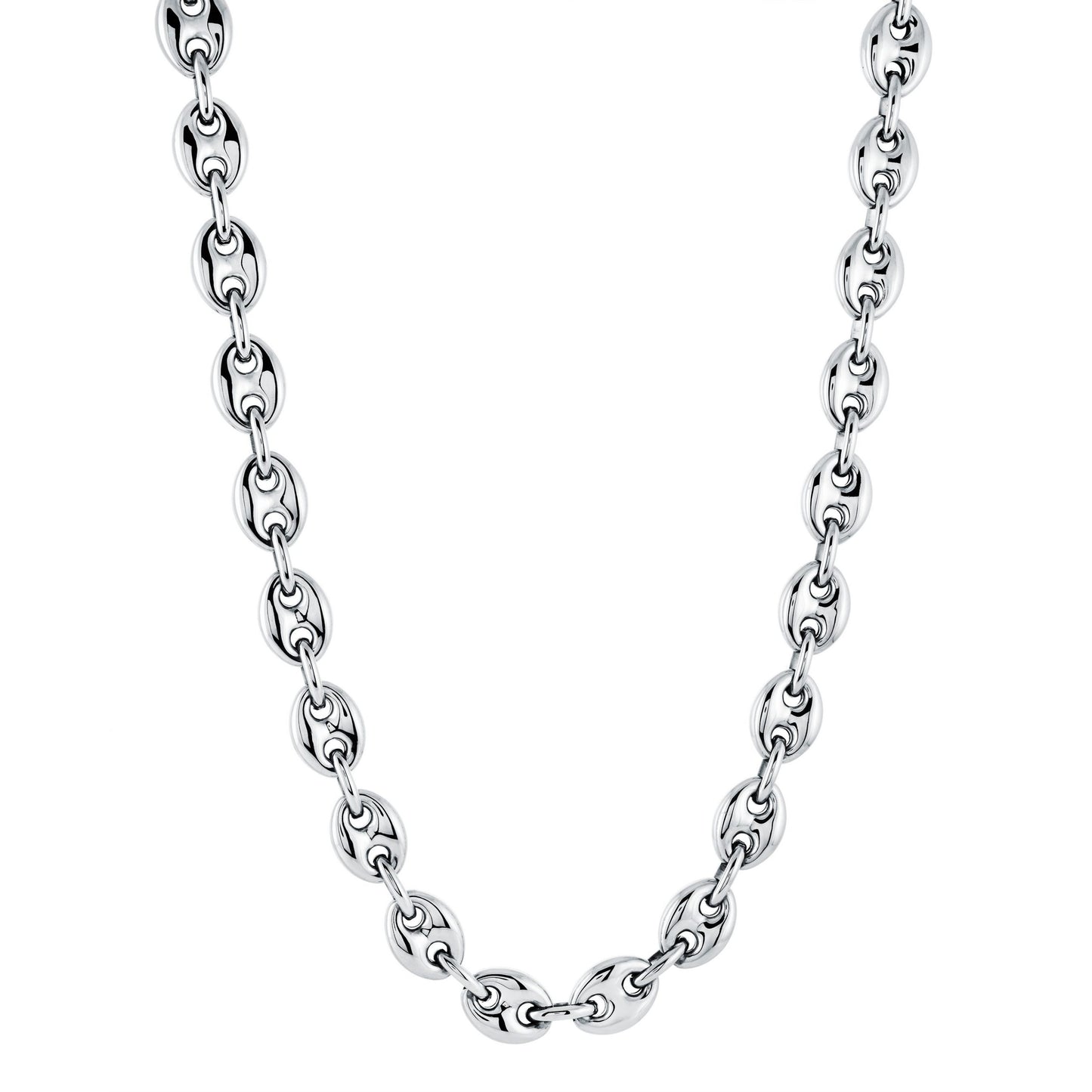 Italian 925 Sterling Silver Puffed Gucci Link Necklace 18 Inches 19gm