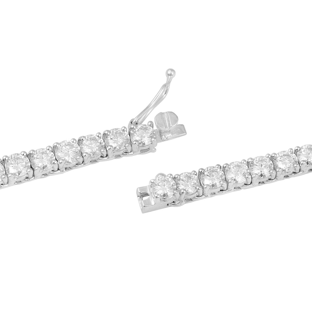 Collar de tenis Nova Brilliance de 30,00 quilates, moissanita D VVS1 creada en laboratorio, de 18 pulgadas, en plata de ley 925