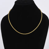 Italian 18k REAL Solid Yellow Gold 22" 3MM Diamond Cut Radiant Rope Chain Necklace 5.9gm
