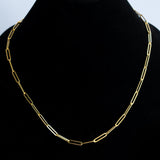 Italian 10k REAL Solid Yellow Gold 20" 4MM Paperclip Chain Necklace 5 gm