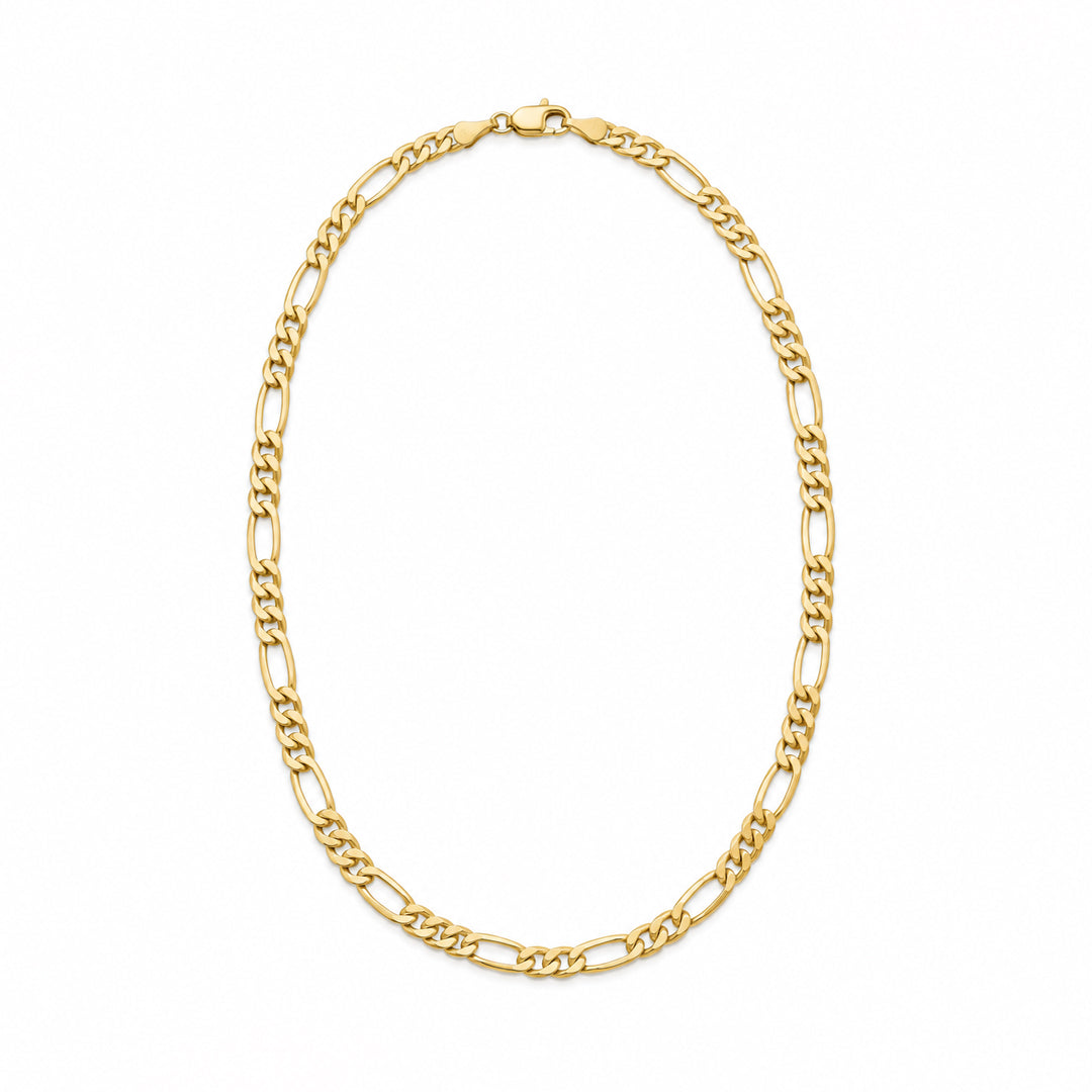Cadena Figaro italiana de oro auténtico de 14 quilates de 3,5 mm (3,4-4,5 g)