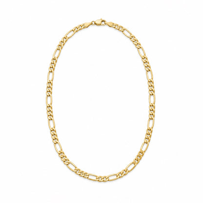 Cadena Figaro italiana de oro auténtico de 14 quilates de 3,5 mm (3,4-4,5 g)