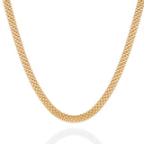 Elegance Redefined: Italian 14K Gold Plated Sterling Silver Fancy Corona Necklace (20 Inch, 14.05gm-14.7gm)