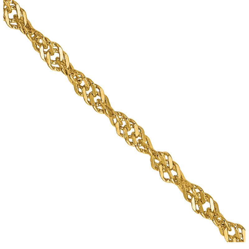 14K Yellow Gold Singapore Chain Necklace – 1.1MM