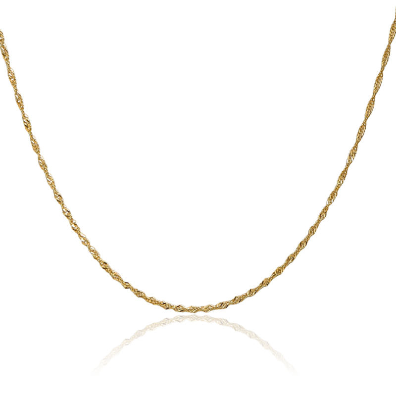14K Yellow Gold Singapore Chain Necklace – 1.1MM