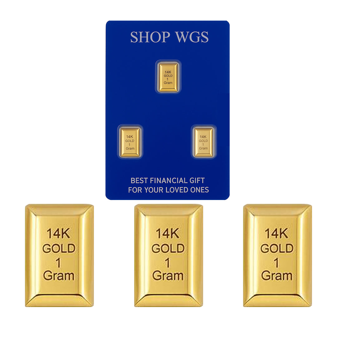 Exclusive 3-Gram Gold Bar Set (3 x 1g) in 10K & 14K Yellow Gold