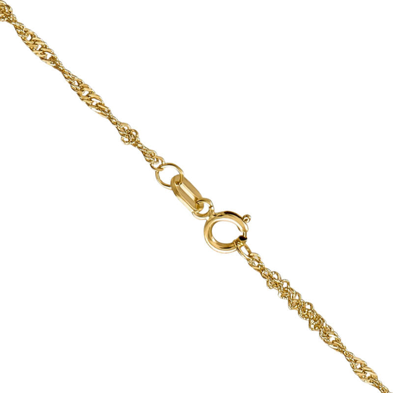 14K Yellow Gold Singapore Chain Necklace – 1.1MM