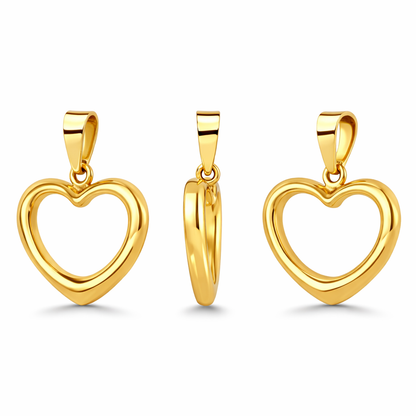 Italian 14K Yellow Gold Open Heart Pendant