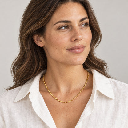 Italian 14K Solid Yellow Real Gold  4.5mm to 4.8 mm  Diamond Cut Rope Chain Necklace (18"-24") 18 inch and 22 inch 4.8 mm and 24 inch 4.5 mm