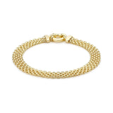 Elegant  Italian 14k Gold-Plated Sterling Silver Bismark Bracelet - in 7.5 Inches (10.5gm-11gm)