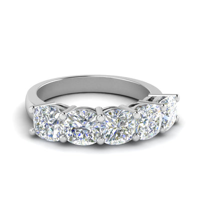 Nova Brilliance - D VVS1 Lab Created Moissanite 5 Stone Band Ring 2.50ct in 925 Silver