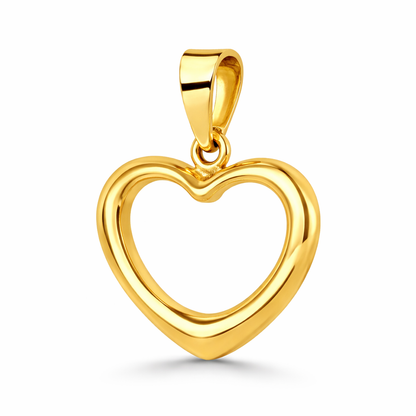 Italian 14K Yellow Gold Open Heart Pendant