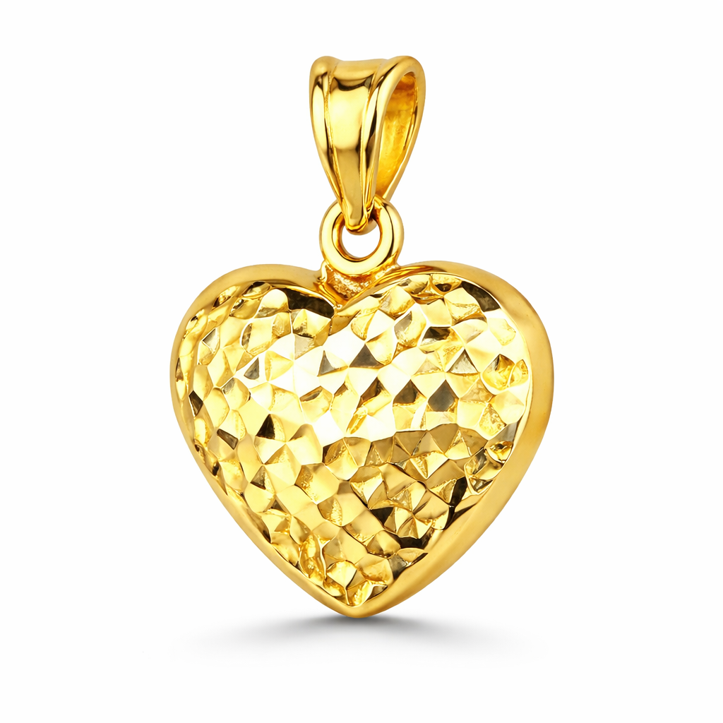 Colgante de cruz de oro amarillo macizo de 10 quilates con corte de diamante, 1,6 g (largo: 2,8 cm)