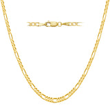 14K REAL Gold 3.5MM Figaro Chain ( 3.5gm-4.5gm)