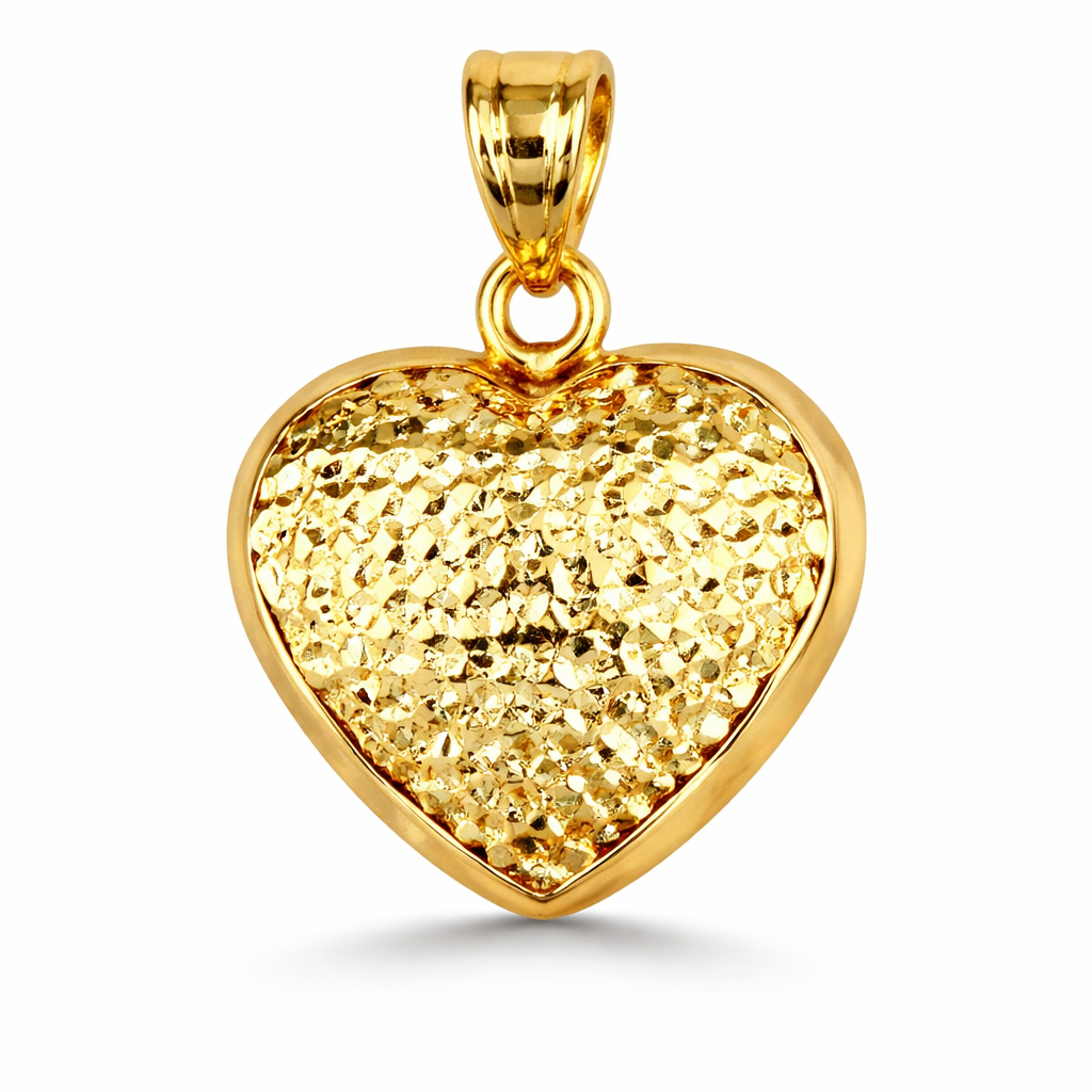 Colgante de cruz de oro amarillo macizo de 10 quilates con corte de diamante, 1,6 g (largo: 2,8 cm)