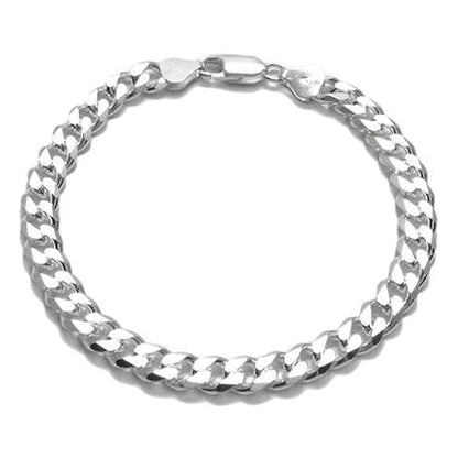 Italian 925 Sterling Silver 7 MM Solid Miami Cuban Chain Bracelet (7gm-7.8gm)