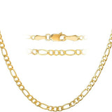 14K REAL Gold 3.5MM Figaro Chain ( 3.5gm-4.5gm)