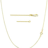 Italian 10k Real Solid Yellow Gold  1mm Box Chain Necklace (18"-20") Inches