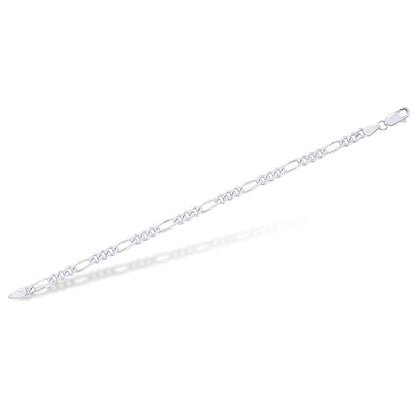 Pulsera Figaro Sólida de Plata de Ley 925 (8-9,4 g) 
