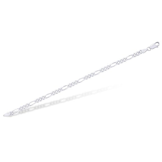 Pulsera Figaro Sólida de Plata de Ley 925 (8-9,4 g) 