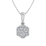 Radiant Elegance: 10K White Gold 1.00Ct I3 G-H Pressure Set Natural Diamond Pendant  SGL Certified