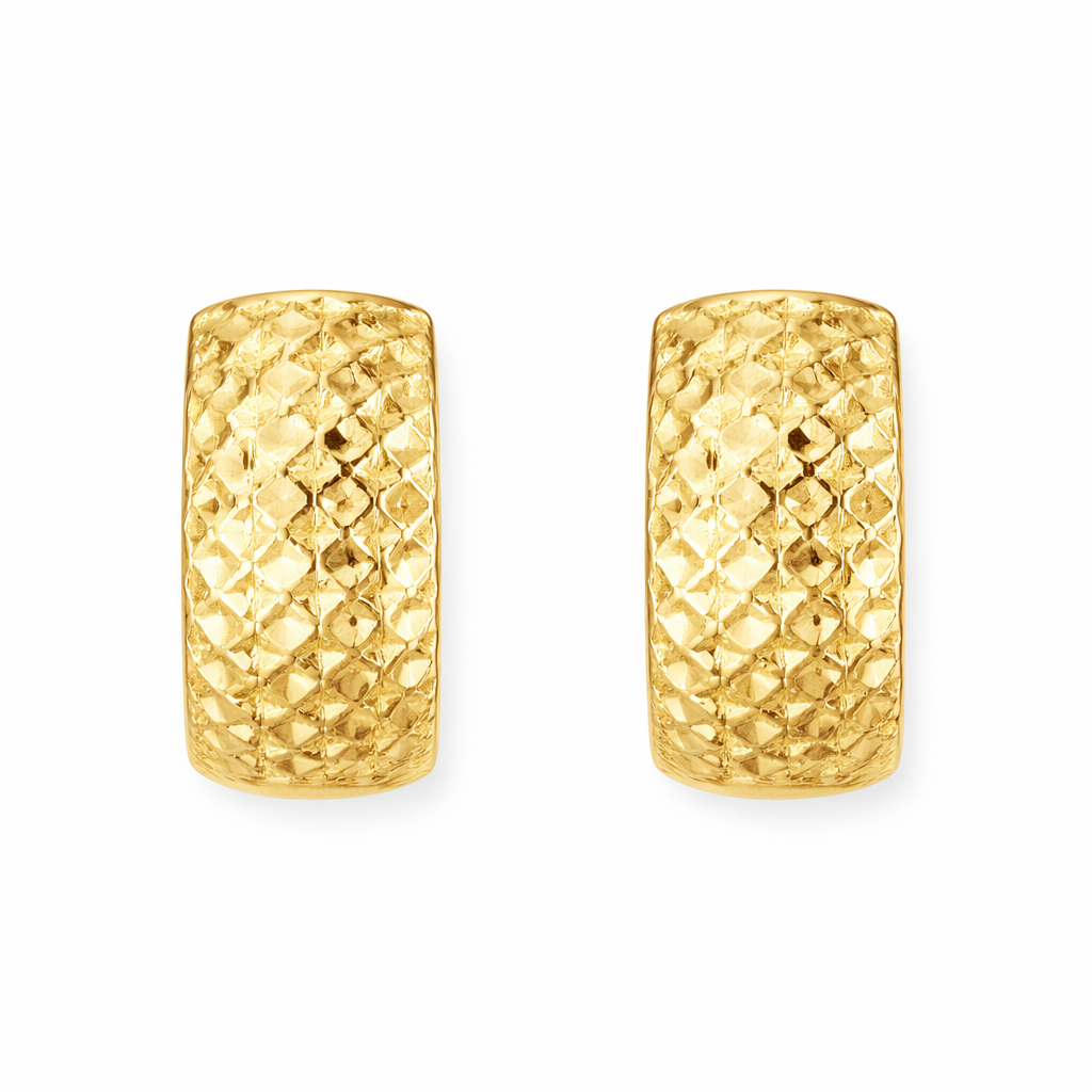 Colgante de cruz de oro amarillo macizo de 10 quilates con corte de diamante, 1,6 g (largo: 2,8 cm)