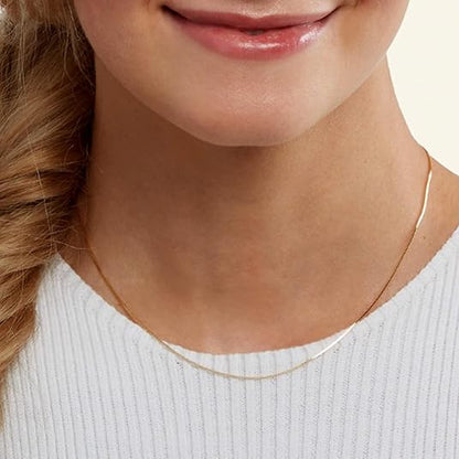 Italian 14k Real 100% Solid Yellow Gold  1.25mm Box Chain Necklace 18"-20" Inches