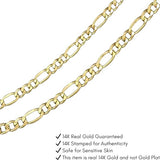 14K REAL Gold 3.5MM Figaro Chain ( 3.5gm-4.5gm)