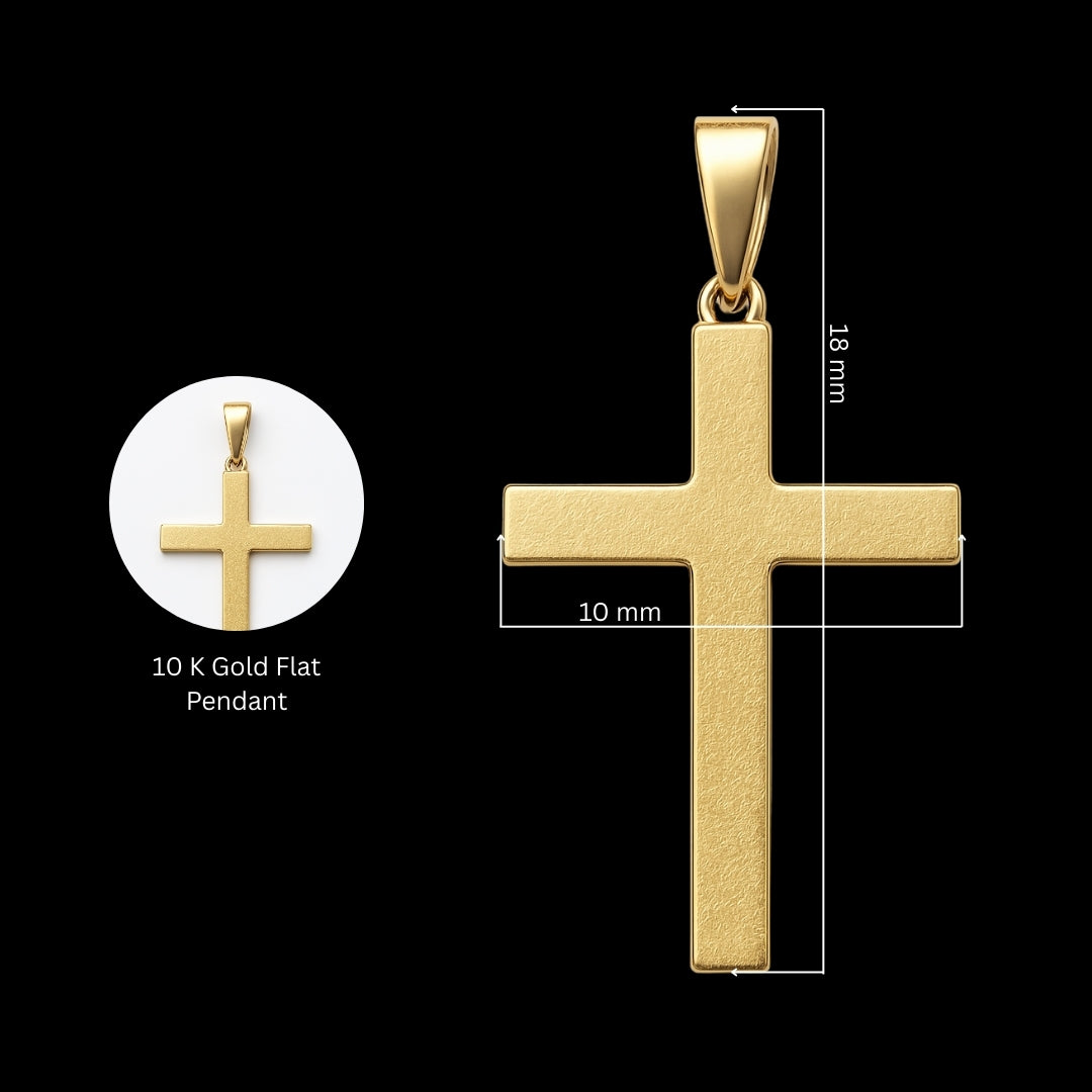 Colgante de cruz de oro amarillo macizo de 10 quilates con corte de diamante, 1,6 g (largo: 2,8 cm)