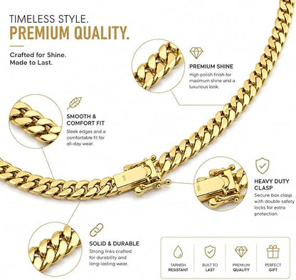 American Made 10K Solid Gold Miami Cuban Chain – 4 MM