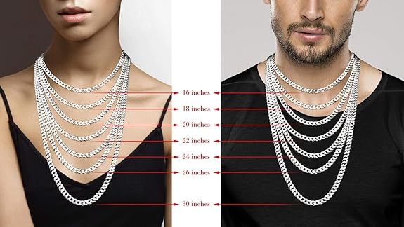 Collar de cadena cubana Miami maciza de plata esterlina italiana (16,1-19 g) 