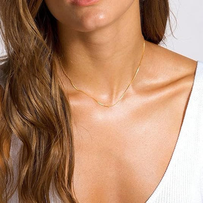 Italian 14k Real 100% Solid Yellow Gold  1.25mm Box Chain Necklace 18"-20" Inches