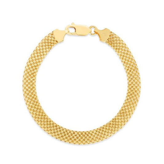 Elegant 14K Gold Plated Sterling Silver  Bismark Bracelet - 7.5 Inch, 4.7gm