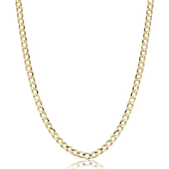 Italian 10k REAL Solid Yellow Gold 2.5MM Miami Cuban Curb Chain Necklace (18"-24")