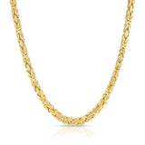 Italian Byzantine Link Necklace, 14K Gold Plated in Sterling Silver, 32.20 Gram  (20 Inch)