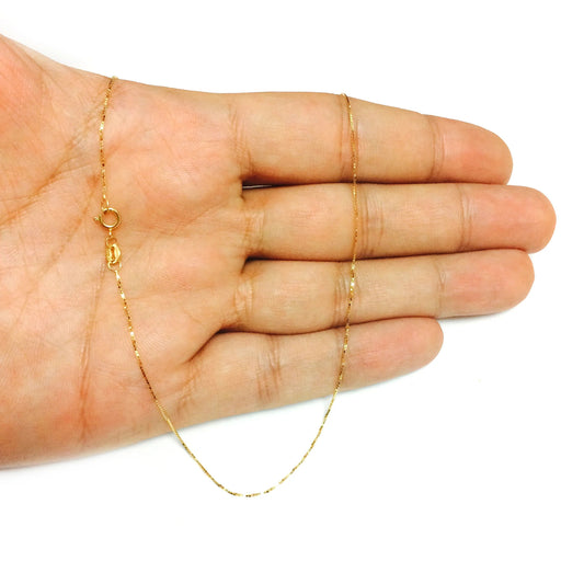 Italian 10k Solid Yellow Gold Mirror Box Chain  Spring Ring Clasp