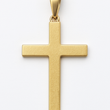 10K Italian Yellow Gold Flat Cross Pendant