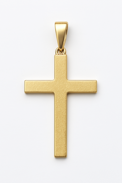 Italian 14K Yellow Gold Flat Cross Pendant