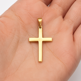 10K Italian Yellow Gold Flat Cross Pendant