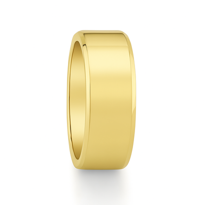 Italian 14K Yellow Gold Fancy Solid Band Ring (3mm-8mm)
